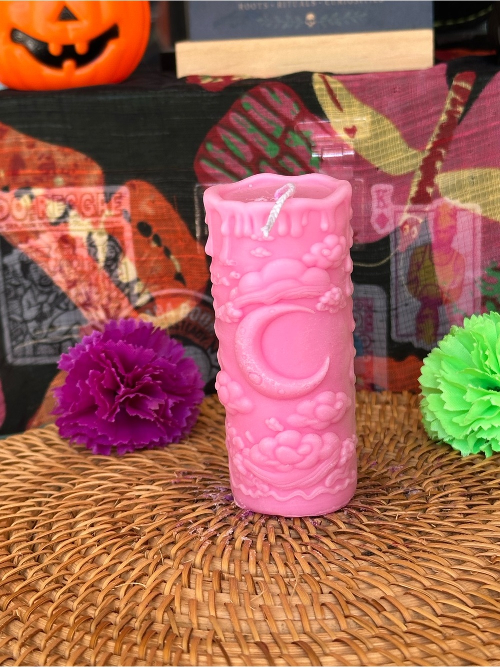 Pink Celestial Cats Sun & Moon Candle - Picture 7 of 7